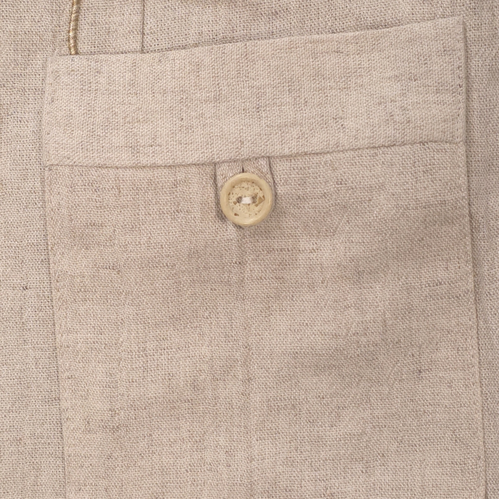 Vintage Beige Embroidered Vest Linen Blend US10 - Picture 6 of 8